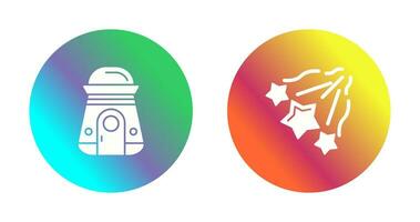 space capsule And falling stars Icon vector