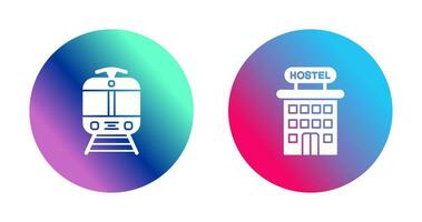 Tram and Hostel Icon vector