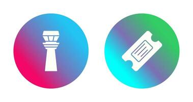 Control Tower and Ticket Icon vector