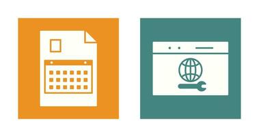 content planning and web support  Icon vector