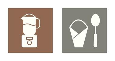 blender and spoon  Icon vector