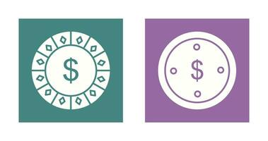 dollar chip and dolllar coin Icon vector