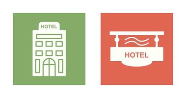 hotel y hotel firmar icono vector