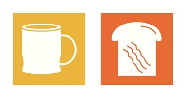 toast and coffee cup  Icon vector