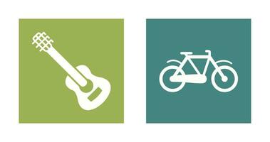 Guitar and Biycle Icon vector
