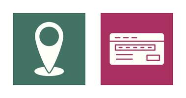 location and credit card Icon vector