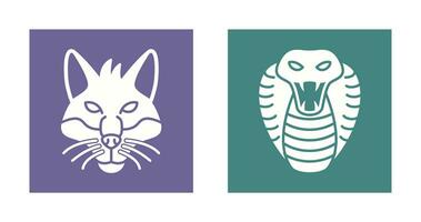 Fox and Snake Icon vector