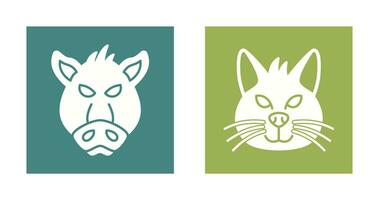 Pig and Cat Icon vector