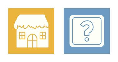 House with Snow and Question Mark Icon vector