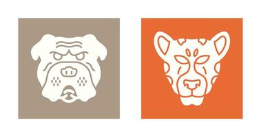 Bulldog and leopard Icon vector