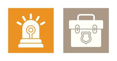 Siren and Suitcase Icon vector