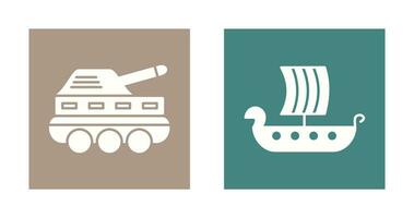 infantería tanque y vikingo Embarcacion icono vector