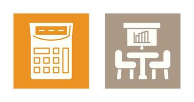 Calculator and meeting Icon vector