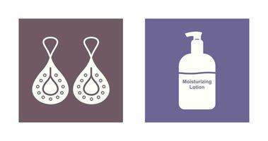 Earring and Lotion Icon vector