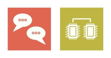 Conversation Bubbles and Processors Connected Icon vector