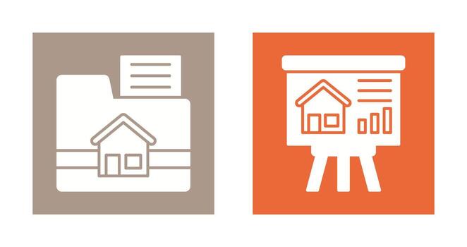 Folder and Presentation Icon vector