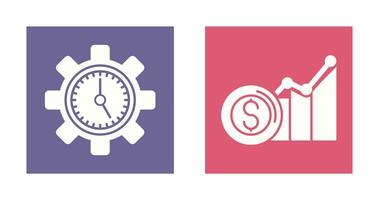 hora administración y ingresos icono vector