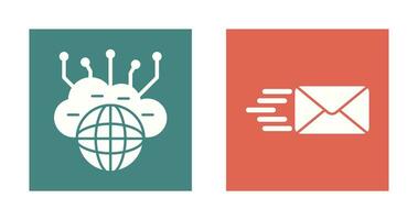 Computing Cloud and Mail Icon vector