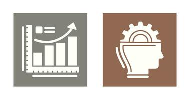 Growth Chart and Machine Learning Icon vector