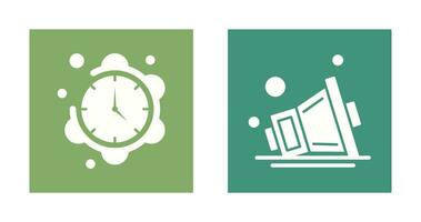 Clock and Speaker Icon vector