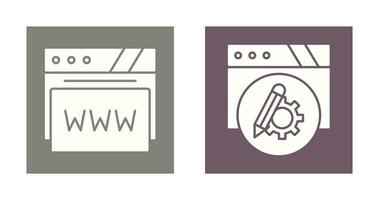 Setting and Web Browser Icon vector