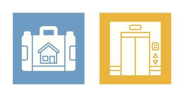 Briefcase and Elevator Icon vector