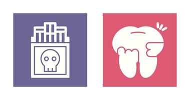 Smoking Kills and Toothache And Plaque Icon vector