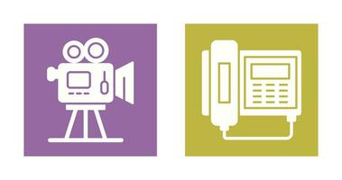 Movie camera and Telephone Icon vector