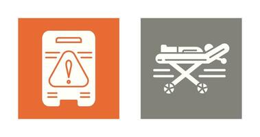 Caution Sign and Stretcher Icon vector