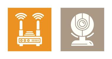 Router and Web Cam Icon vector