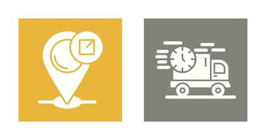 fast delivery and location Icon vector