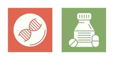 Dna and Tablets Icon vector