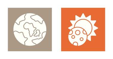 earth and eclipse Icon vector