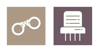 Handcuffs and Paper Shredder Icon vector