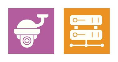 Security Camera and Server Icon vector