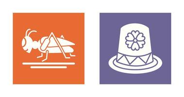 Grasshopper and Hat Icon vector