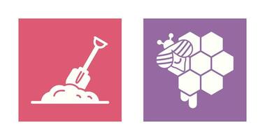 Digging and Honeycomb Icon vector