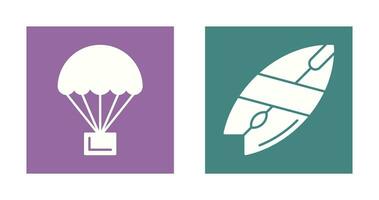 Parachute and Surfboard Icon vector