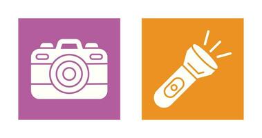 Camera and Flash Light Icon vector