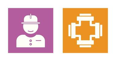 Worker and Plumbing Icon vector