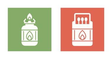 Camping Gas and Matches Icon vector