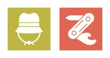 Camping Gas and Swiss Army Knife Icon vector