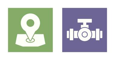 Location and Plumbing Icon vector