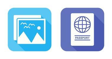 pictures and passport Icon vector