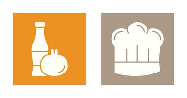 Tomato ketchup and Chef Hat Icon vector