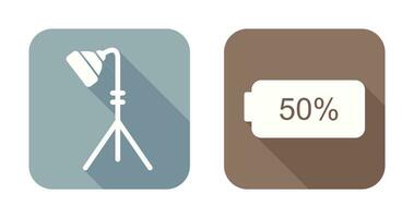 light stand and half battery Icon vector