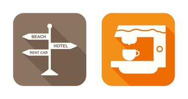 signboard and coffe machine Icon vector