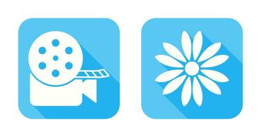 video reel and flower Icon vector