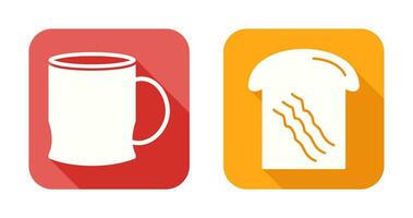 toast and coffee cup  Icon vector