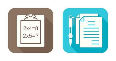 Solving Question and Document and Pen Icon vector